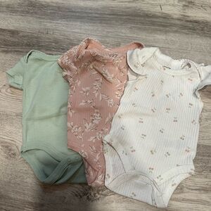 Rachel Zoe Kids Bodysuit Trio - Mint, Blush Floral, Ivory